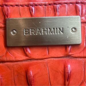 Brahmin Vibrant Orange Croc-Embossed Bag